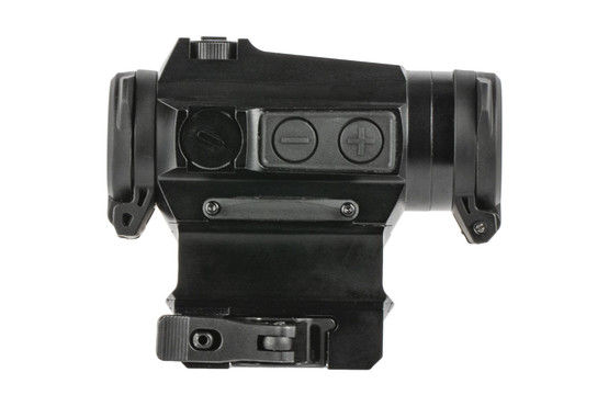 Holosun HE515CM-GR microdot sight features push button controls, quick detach lever, and bright green reticle